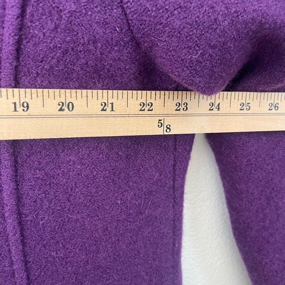 Appleseed's 100% Wool Jacket Purple Button Front Pockets Coat Tweed Long Sz 18 - Picture 5 of 7